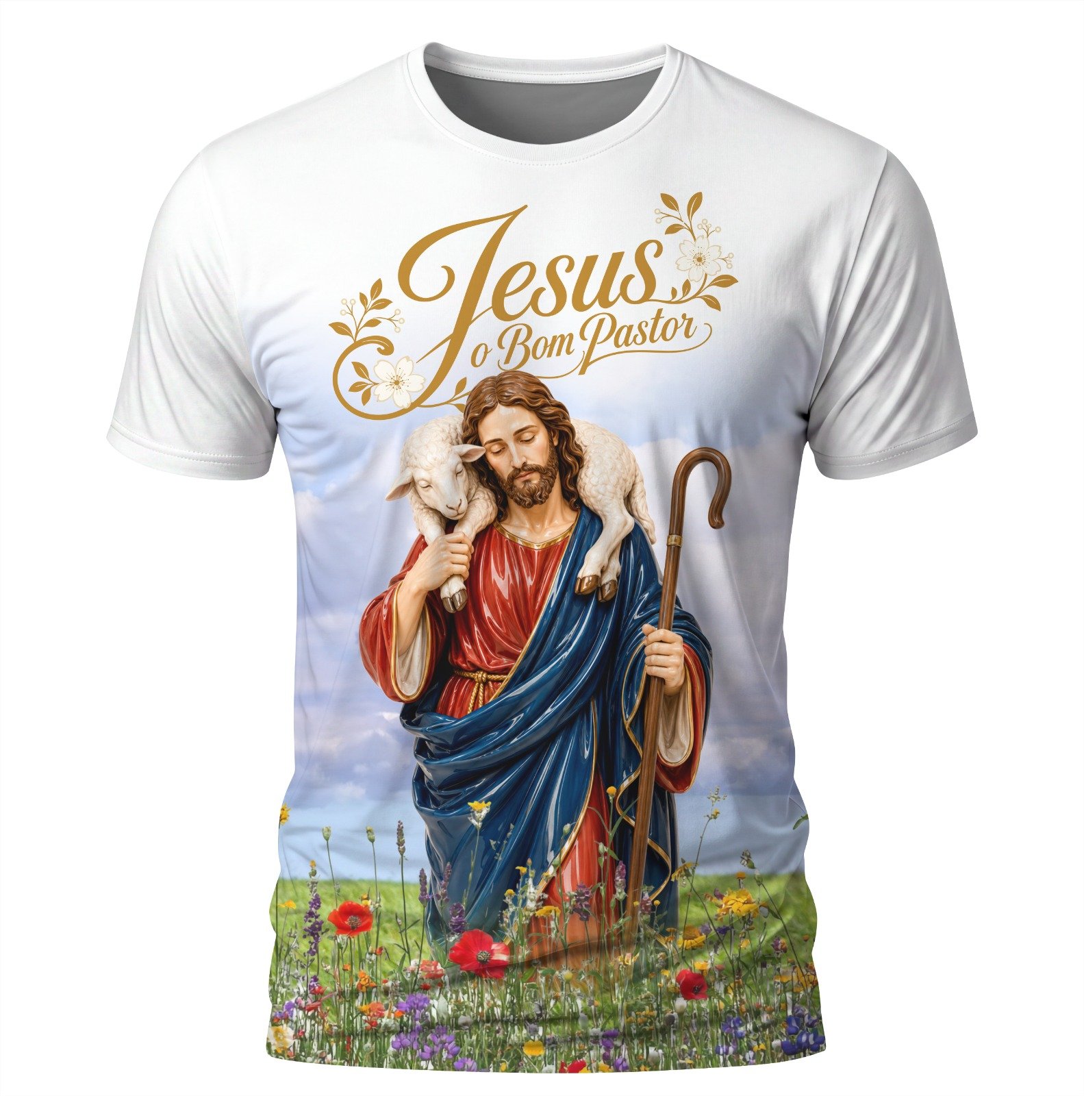 Arte: Jesus o bom Pastor 09 – Arte Católica para Sublimação